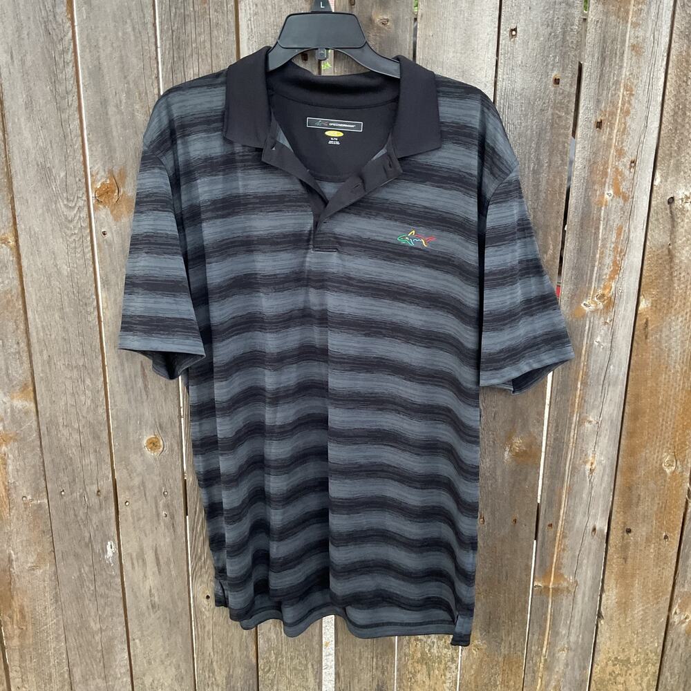 Greg Norman Men's XL Black Play Dry Polo Golf Shirt